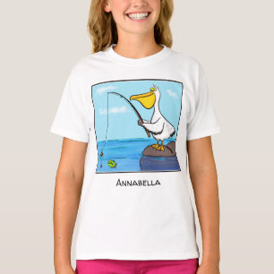 Funny fishing pelican cartoon T-Shirt