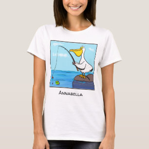 Funny fishing pelican cartoon T-Shirt