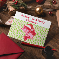 Funny Fishing Pun Christmas Festive Custom Bass