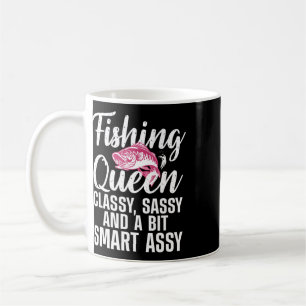 Funny Fishing Queen Design For Women Ladies Fishin Coffee Mug