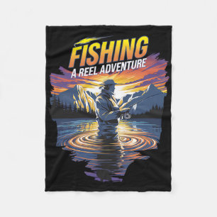 Funny Fishing Quote Artwork Perfect For Fishermen  Fleece Blanket