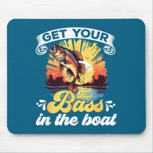 Funny Fishing Quote Hooked On B Fishing Mouse Pad