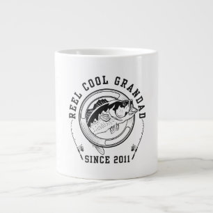 Funny Fishing Quote Reel Cool Grandad Since 2011 Large Coffee Mug