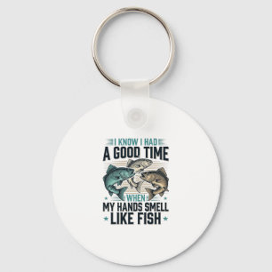 Funny Fishing Quote Vintage Engraving Vector Desig Key Ring