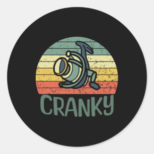 Funny Fishing Reel Pun Shirt For Cranky Fishermen Classic Round Sticker