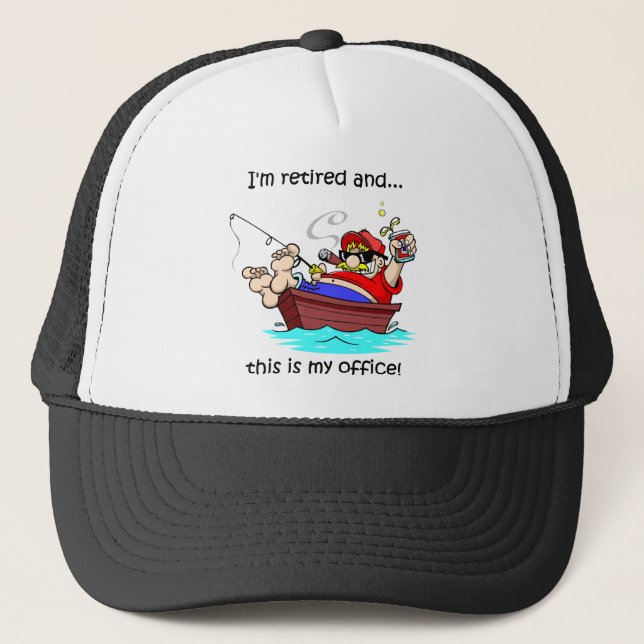Funny fishing retirement trucker hat (Front)