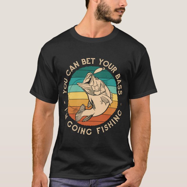 Funny fishing retro sunset T-Shirt (Front)