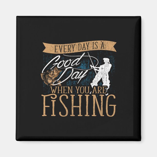Funny Fishing Rod Fish - Fisherman  Magnet (Front)