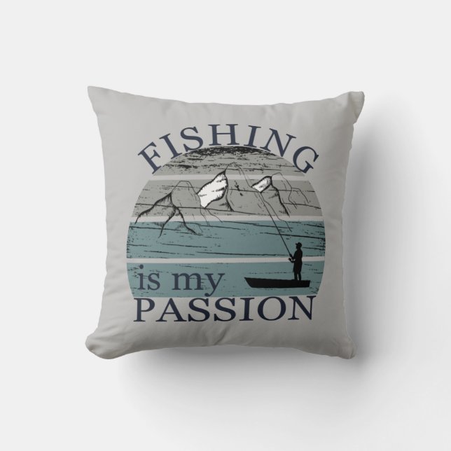 Funny fishing saying cushion (Front)