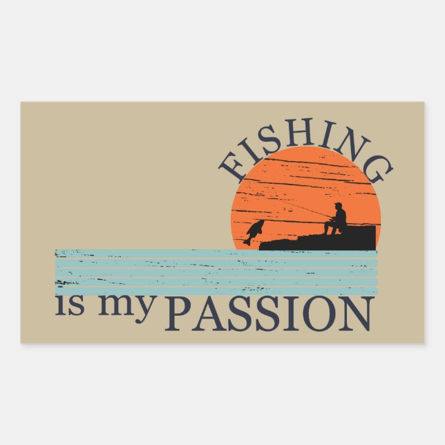 Funny fishing saying rectangular sticker (Front)
