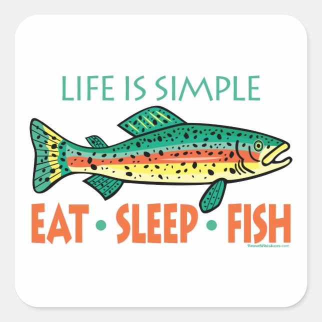 Funny Fishing Saying Square Sticker (Front)
