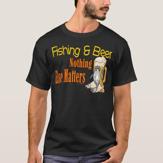 Funny Fishing Shirt Fishing Humour Fishing Beer (Front)