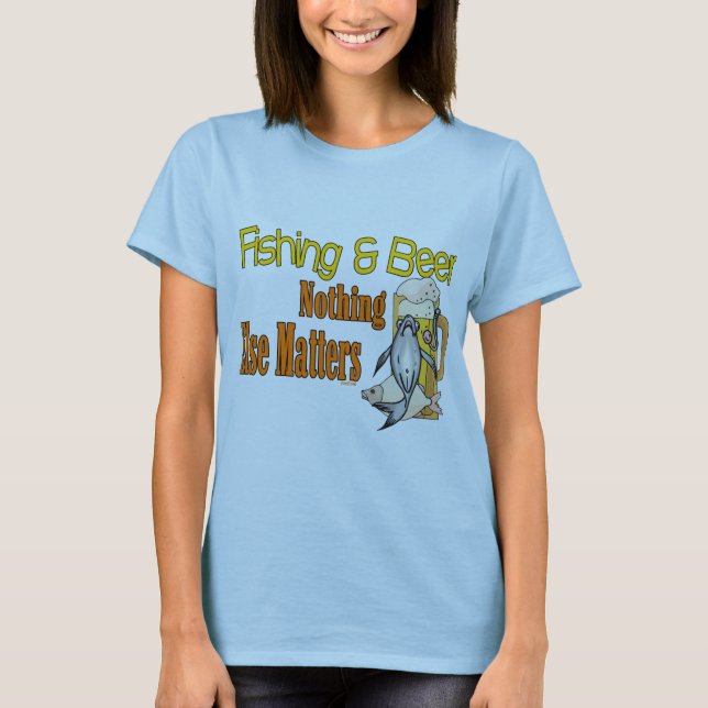 Funny Fishing Shirt Fishing Humour Fishing Beer (Front)