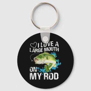 Funny Fishing Shirt. I Love A Large Mouth On My Ro Key Ring