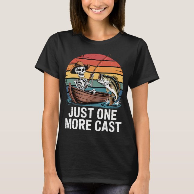Funny Fishing Skeleton Fisherman T-Shirt (Front)