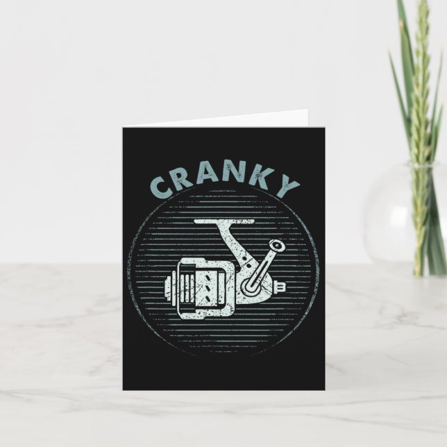 Funny Fishing Tee For Men Cranky  Card (Front)