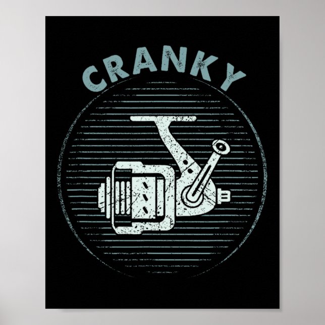 Funny Fishing Tee For Men Cranky  Poster (Front)