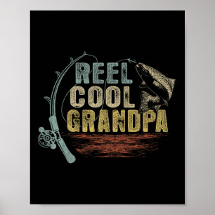 Funny Fishing Vintage Reel Cool Grandpa  Poster