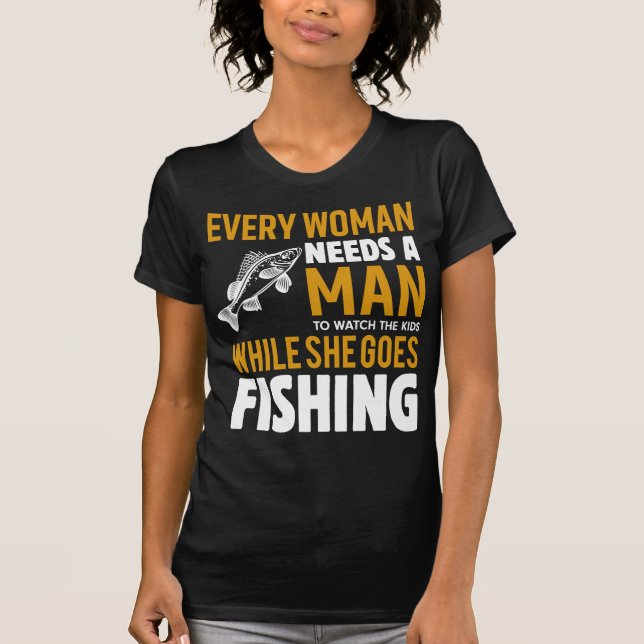Funny Fishing Woman - Fishing Lovers T-Shirt (Front)