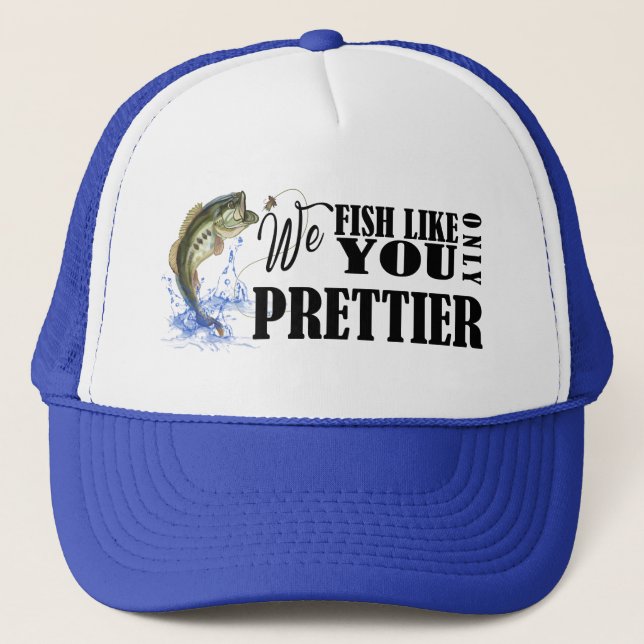 Funny Fishing Women Trucker Hat (Front)