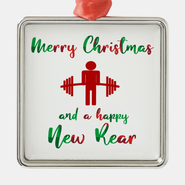 Funny Fitmas Merry Christmas Fitness Ornament (Front)