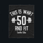 Funny Fitness 50s Birthday 50 Years Old 50s Birthd Fleece Blanket<br><div class="desc">Funny Fitness 50s Birthday 50 Years Old 50s Birthday</div>