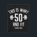 Funny Fitness 50s Birthday 50 Years Old 50s Birthd Fleece Blanket<br><div class="desc">Funny Fitness 50s Birthday 50 Years Old 50s Birthday</div>