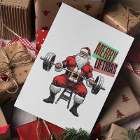 Funny Fitness Christmas Liftmas Barbell Santa