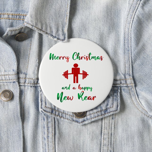 Funny Fitness Christmas Personal Trainer Button (In Situ)