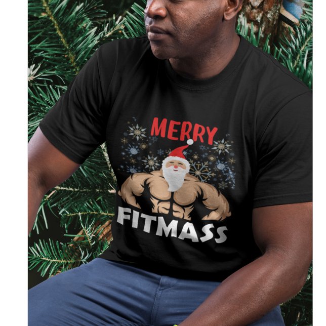 Funny Fitness Themed Christmas Fitmas Trainer Gym T-Shirt (Creator Uploaded)