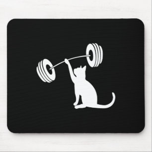 Funny Fitness Weight Strength Gym Cat Lifting For  Mouse Pad