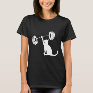 Funny Fitness Weight Strength Gym Cat Lifting For  T-Shirt