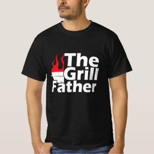 Funny Flames Grillfather   T-Shirt