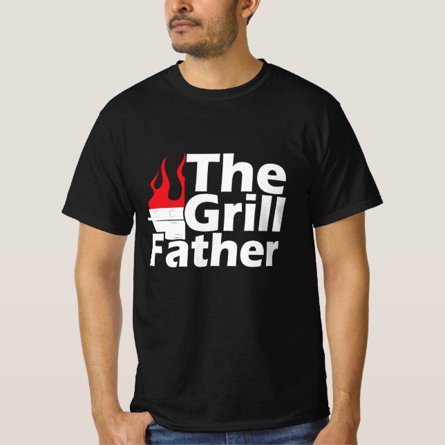 Funny Flames Grillfather   T-Shirt (Front)
