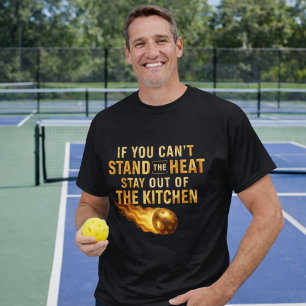 Funny Flaming Pickleball Kitchen Graphic Dink Life T-Shirt