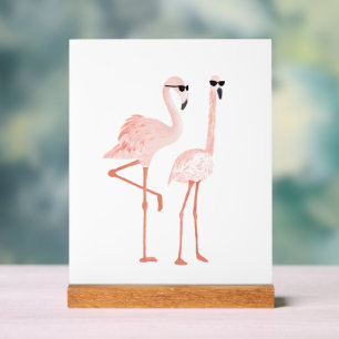 Funny Flamingo Art Acrylic Sign