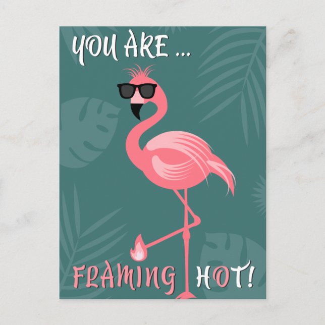 FUNNY FLAMINGO ART POSTCARD (Front)