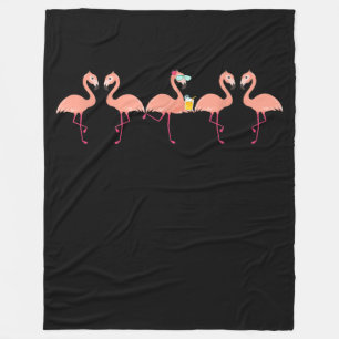 Funny Flamingo Bachelor Party Cocktail Lover Fleece Blanket