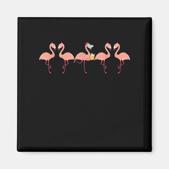 Funny Flamingo Bachelor Party Cocktail Lover Magnet (Front)