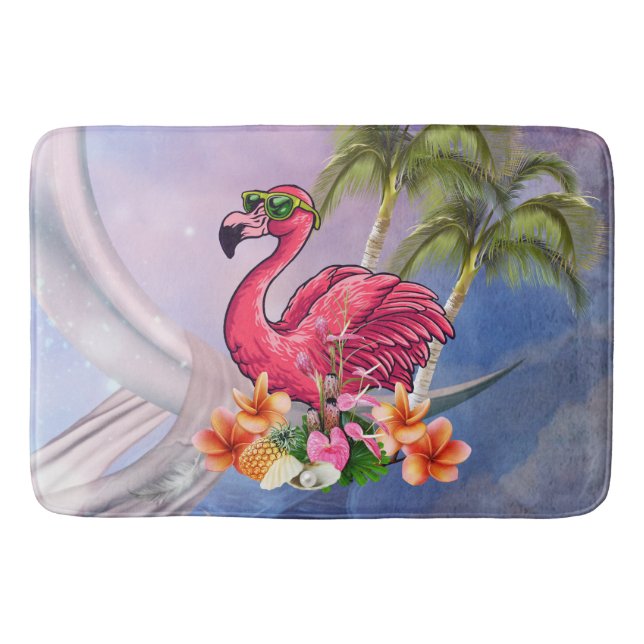 Funny flamingo bath mat (Front)