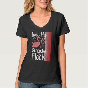 Funny Flamingo Birds Couple Valentine Day Love Fla T-Shirt