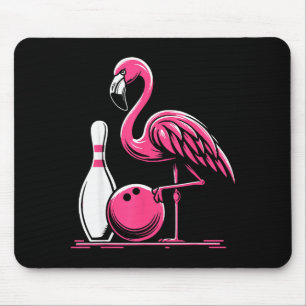 Funny Flamingo Bowling N Bowl Bowler Mouse Pad