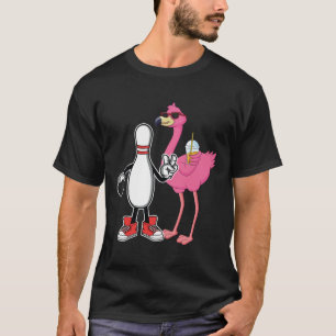 Funny Flamingo Bowling Pin Bowl Bowler T-S T-Shirt