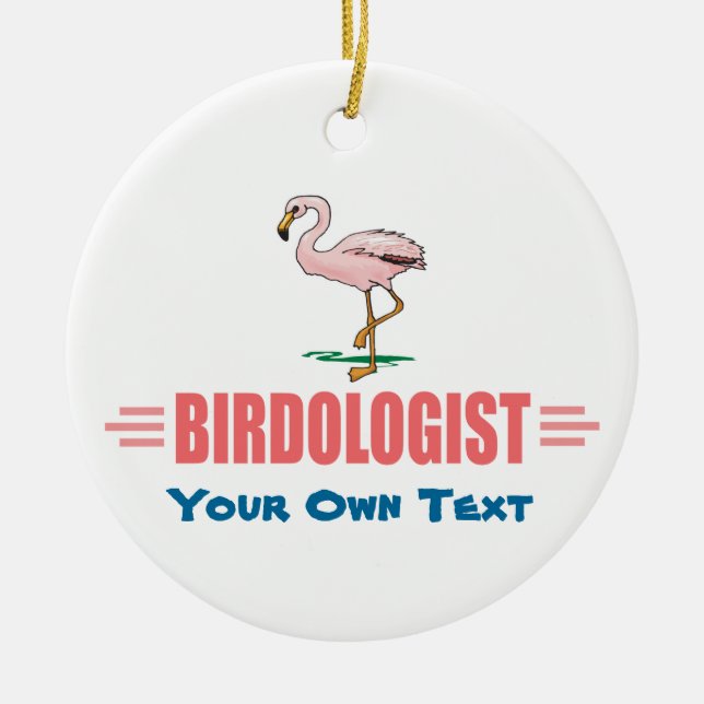 Funny Flamingo Ceramic Tree Decoration (Front)
