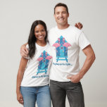 Funny Flamingo Christmas Lights Beach Hut T-Shirt<br><div class="desc">Funny Flamingo Christmas unisex t-shirt with flamingo couple decorating their beach hut for the holidays and the words "Rigging up the Lights". Cute beach style to wear to Christmas parties and all through the holiday season by the sea.</div>