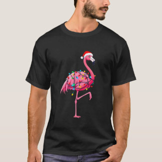 Funny Flamingo Christmas Lights Xmas Holidays New  T-Shirt