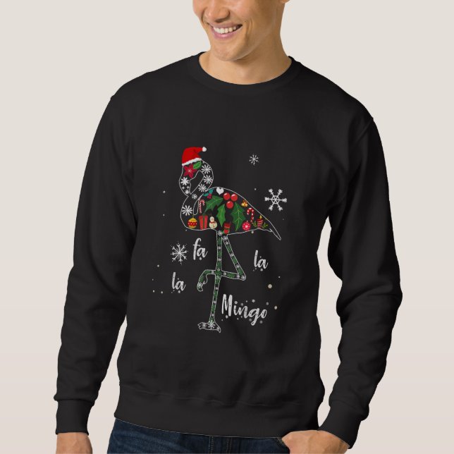 Funny Flamingo Christmas Xmas Sweatshirt (Front)