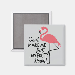 Funny Flamingo Don't Make Me Put My Foot Down  Magnet