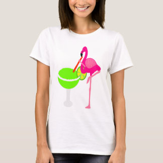 Funny Flamingo Drinking a Margarita T-Shirt