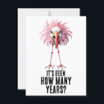 Funny Flamingo Flocking Shocking Postcard<br><div class="desc">Reconnect with old friends and family members with this hilarious frazzled flamingo postcard featuring the bold, cheeky text: “It’s Been HOW MANY Years?” Whether you’re reaching out to loved ones far away, getting back in touch with long-lost friends, or sending a family or school reunion invitation, this design brings just...</div>